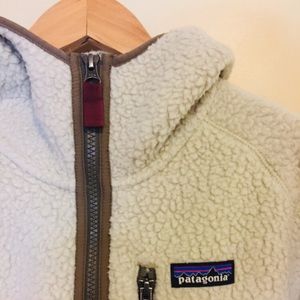 Patagonia retro pile fleece hoody in pelican